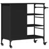 Kitchen Trolley Black 87.5 x 38.5 x 84.5 cm Engineered Wood