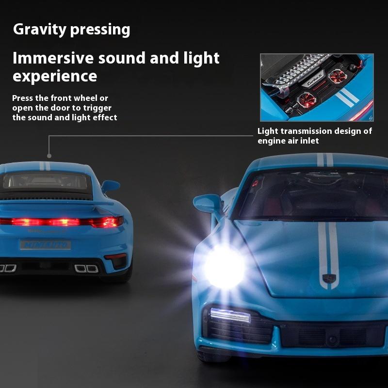 Simulation 1/32 Scale Porsche 911 Turbo S Alloy Racing Car Diecast Metal Model Children's Toy Kids Gift Birthday Present for Boys