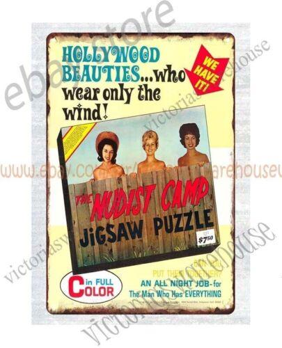 

decor office restaurant wall decor 1966 THE NUDIST CAMP PUZZLE metal tin sign aluminum 20x30cm