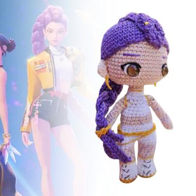 Boneca de Crochê Pop Coreana Feita à Mão Tricotada Boneca Caçador Anime Colecionável Presente para Fãs Colecionadores Enchimento de Meia de Natal