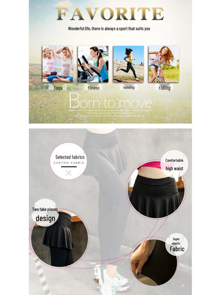 Women's Plus Size Two-Piece Look Yoga Pants - Trendy Autumn Sportswear for Running & Fitness