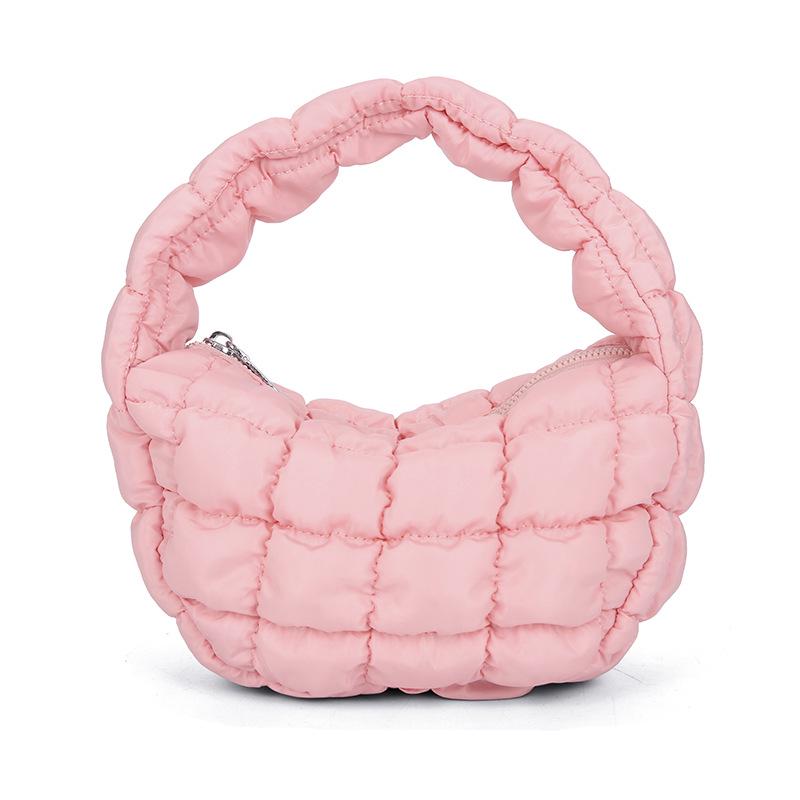 Chic Mini Borsa a Mano Pieghettata Nuvola - Nuovo alla Moda Design in Cotone Piuma