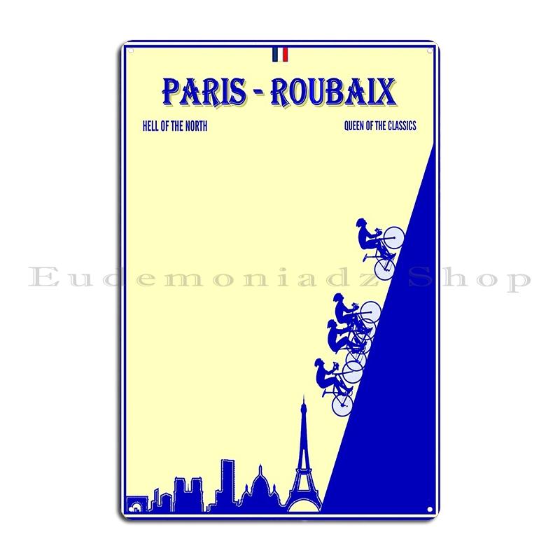PARIS ROUBAIX Vintage Abstrakter Radsport Druck Giro D Italia Retro Passo Dello Stelvio Radfahren Metallblechschild Poster