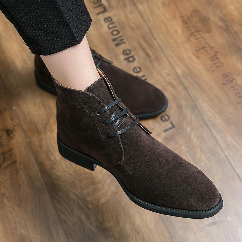 Große Martin Stiefel Hohe Stiefel Anti-Fleece Mattes Leder Kurze Stiefel Zhongbang Lederschuhe mit Fleece-Baumwolle