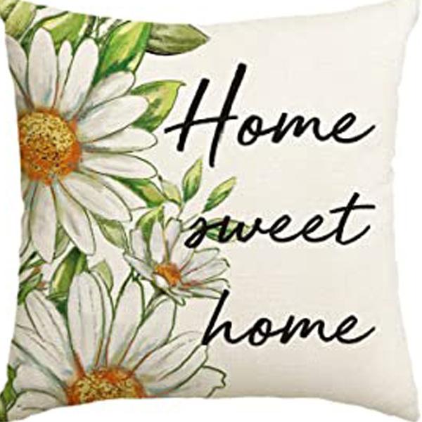 Year Daisy Flower Linen Pillow Case Home Decor Hydrangea Sofa Pillow Cushion
