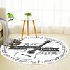S Guitar Round Rug Nonslip Area Rug Office Chair Mat Carpet For Living Room Bedroom Home Decor