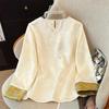 Herbst Neues Chinesisches Stil Jacquard Rundhals-Shirt für Damen Neues Neues Chinesisches Stil Top