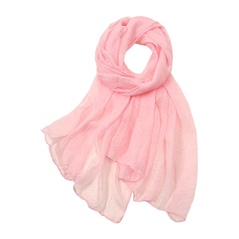 Long Sunscreen Shawl Solid Color Shawl Silk New Chiffon Scarf  Summer