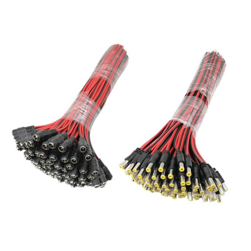 

5Pcs Male+5Pcs Female Jack Cable Pigtail Cctv Power Adaptor Plug Connector Dc 12V 2.1X5.5Mm 10pcs