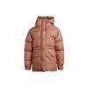 Logo-Druck Verdeckter Reißverschluss Kapuzen-Pufferjacke mit langen Ärmeln Damenjacken Pink HG6892