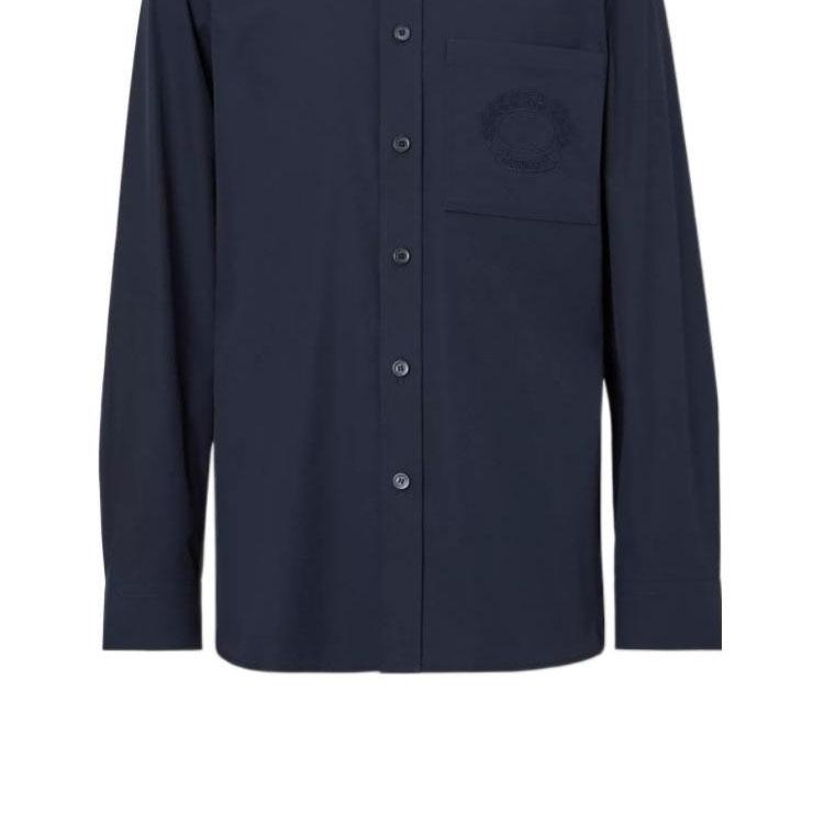 Burberry Logo Embroidered Long Sleeved Shirt 80648761