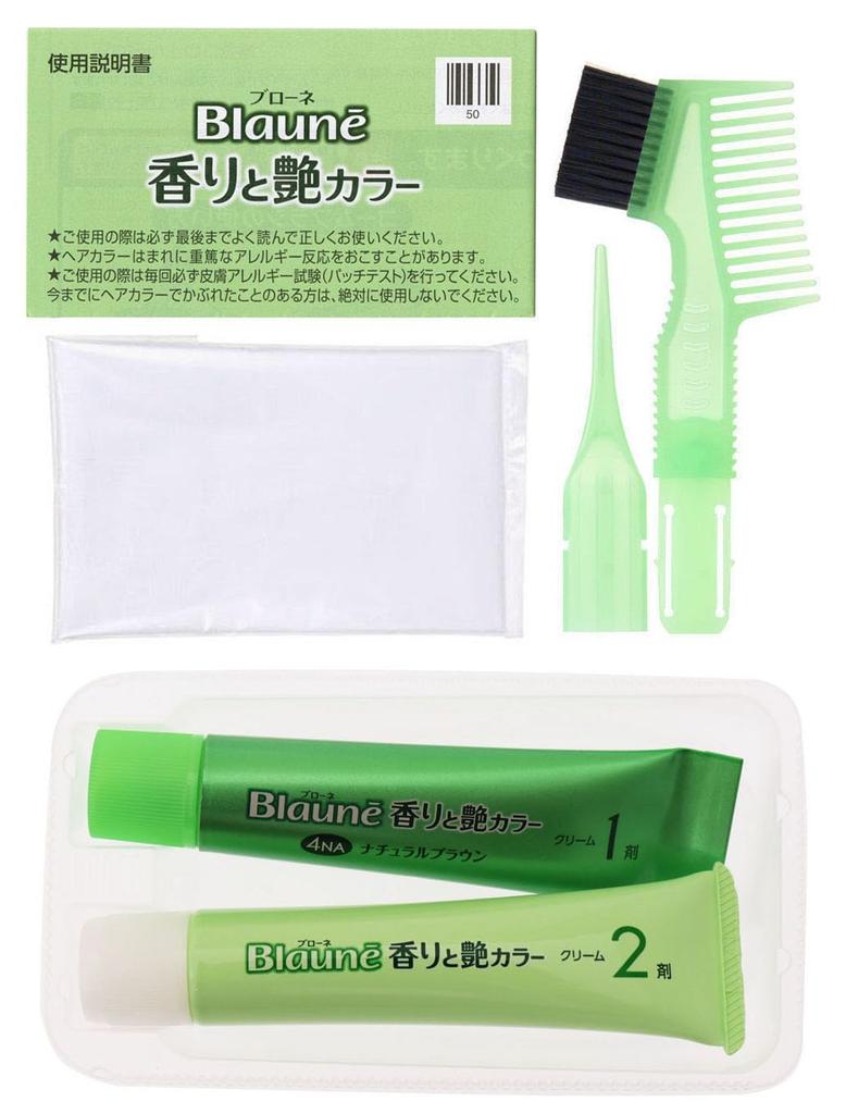 Blaune Fragrance and Gloss Color Cream 4NA Natural Brown 1 piece [Quasi-drug] (x 1)