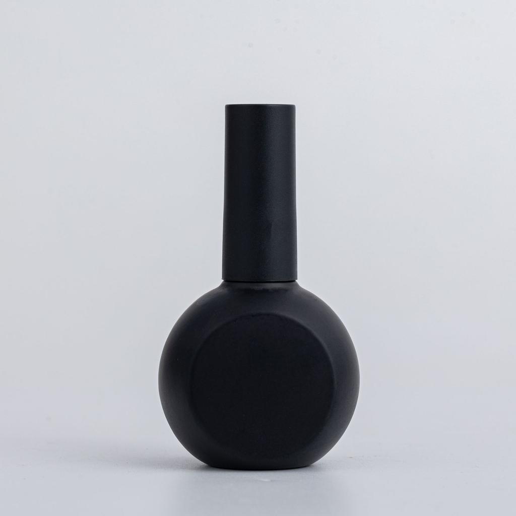 15ml Black/White Nail Polish Bottle with Brush, Lightproof Glass Bottle for Nail Base Gel, Empty Dispenser Bottle