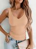 2026 Women's Spring/Summer Slim Basic Deep V-Back Sleeveless Tank Top