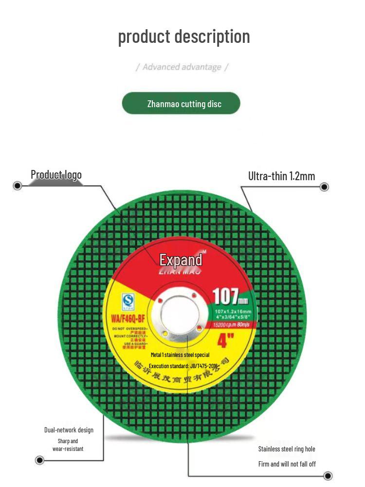 100mm Metal Cutting & Grinding Disc for Angle Grinders - Polishing Alloy Steel Saw Blade