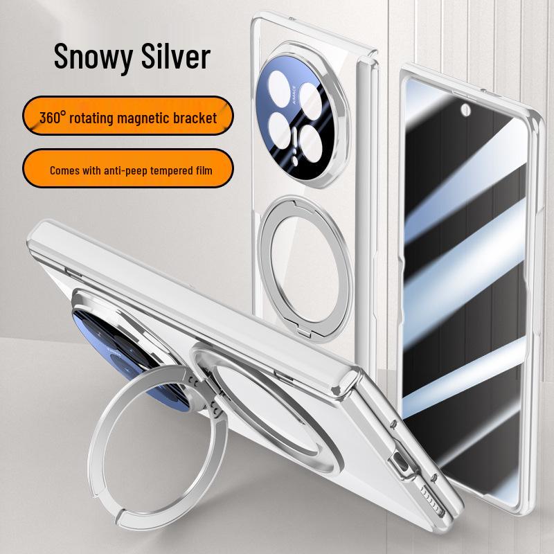 Honor Magic V6 Transparent Foldable Phone Case, Magnetic Stand, Full Coverage, Anti-Drop Protection for Men