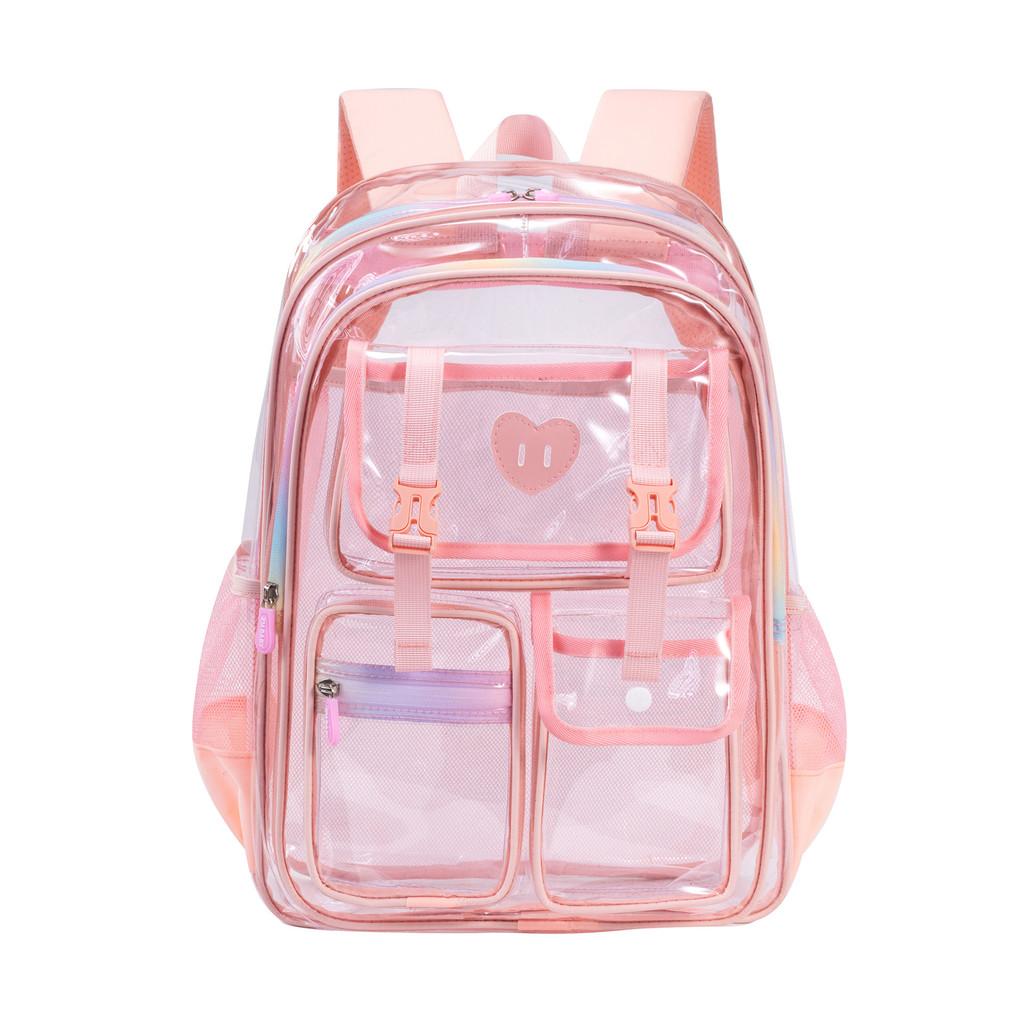Transparent Jelly Backpack For Girls And Boys Pvc School Bag With Large Capacity For Kids And Teens