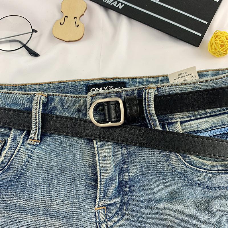 Fashion Luxury No-hole Belt For Women Waistband Buckle Pin Belt Jeans Decorative Female Dress Thin PU Leather Waist Strap