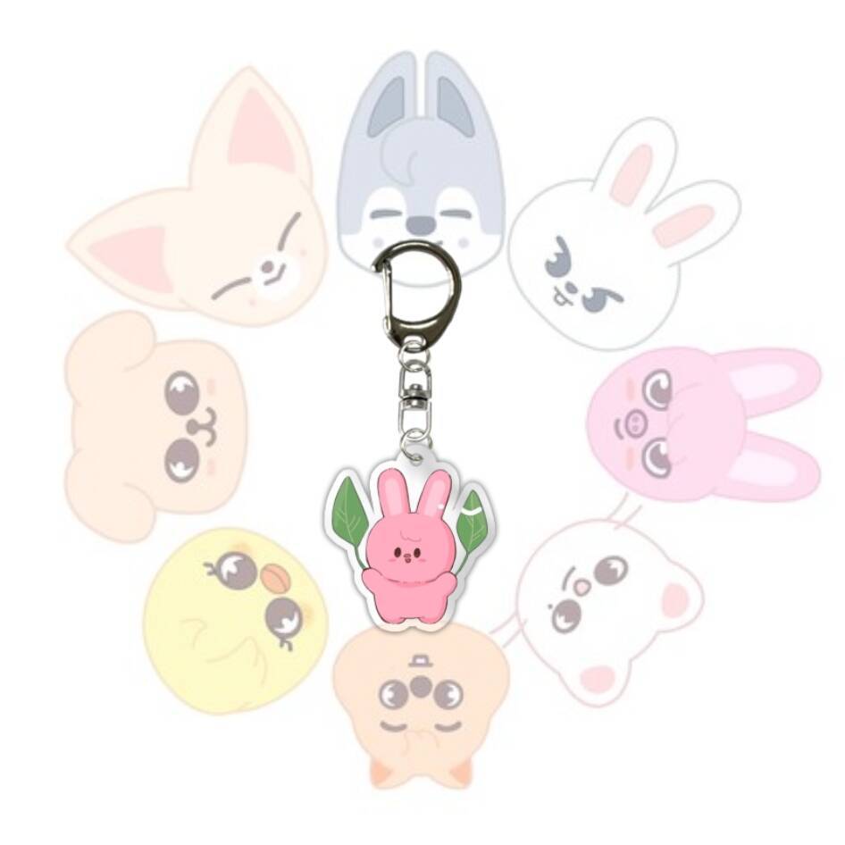 SKZOO New Cartoon Cute Acrylic Keychain Stray Kids Doll Acrylic Keychain Backpack Pendant Decoration Children's Toy Gift