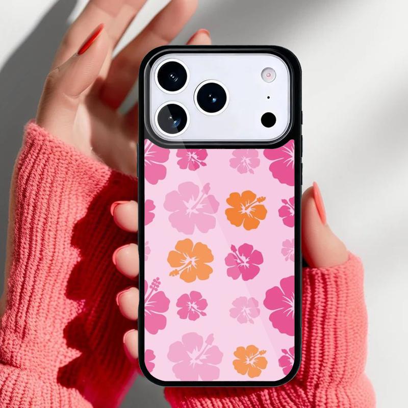 

Цветочный гибридный чехол для телефона с цветами гибискуса для iPhone 17 16 15 14 13 Pro Max Задняя крышка для 12 11 Pro Coque iPhone 15 Pro