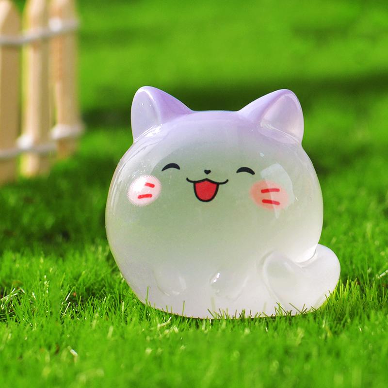 

3 шт./пакет светящиеся мини-кошки микропейзажи настольные украшения светятся ночью фигурки животных украшения для дома и автомобиля аксессуары своими руками фиолетовый