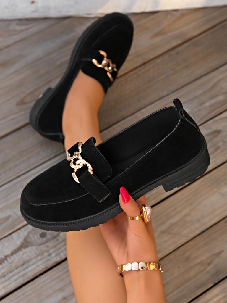 Old Beijing Cloth Shoes Women's New Genuine Platform Single Shoes, Loafers, One Pedal, Middle Heel Work Shoes, Soft Soles Are Not Tiring