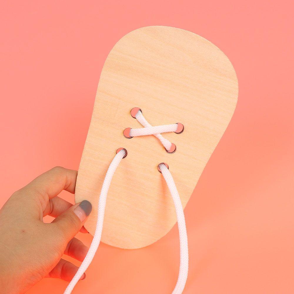 Funny Teaching Children Learning Tie Shoelaces Toys Educational Toys Wooden Shoe Lace