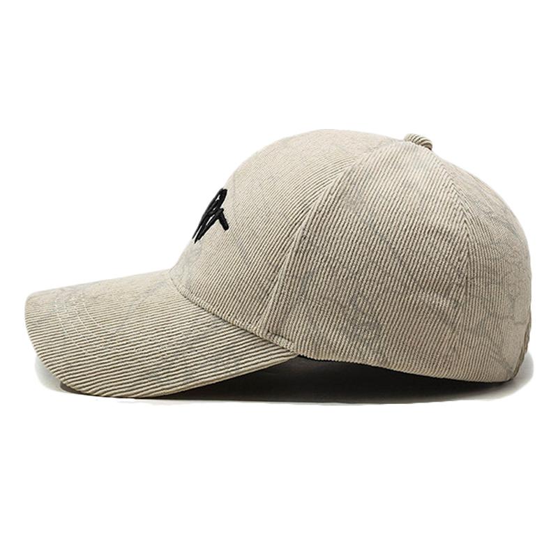 Embroidered Letter Baseball Cap Women Winter Cap Men Corduroy Sun Hat