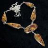 Large Fruit Jasper Bezel 925 Silver Plated Necklace 19" Elegant Gift Design L1w53
