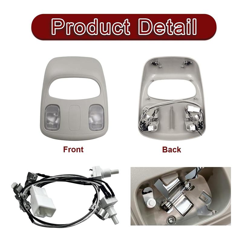 A03E-Car Overhead Light Console Reading Light Assy 1DK78BD1AA For Dodge Ram 1500 2500 3500 2006-2010 Roof Light
