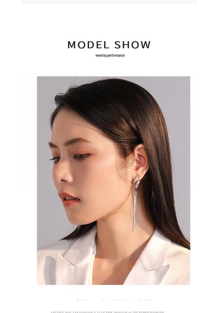 S925 Sterling Silver Long Tassel Earrings for Women - New 2025 Trend, Elegant & Luxurious Design.