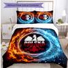 Set Biancheria da Letto Stampata Calcio Polonia 3 Pezzi Set Copriletto Traspirante Accogliente come Regalo per Inaugurazione Casa o Festa