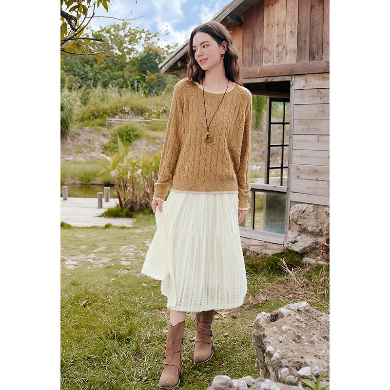 BETU Damen Zopfstrick Langarmpullover