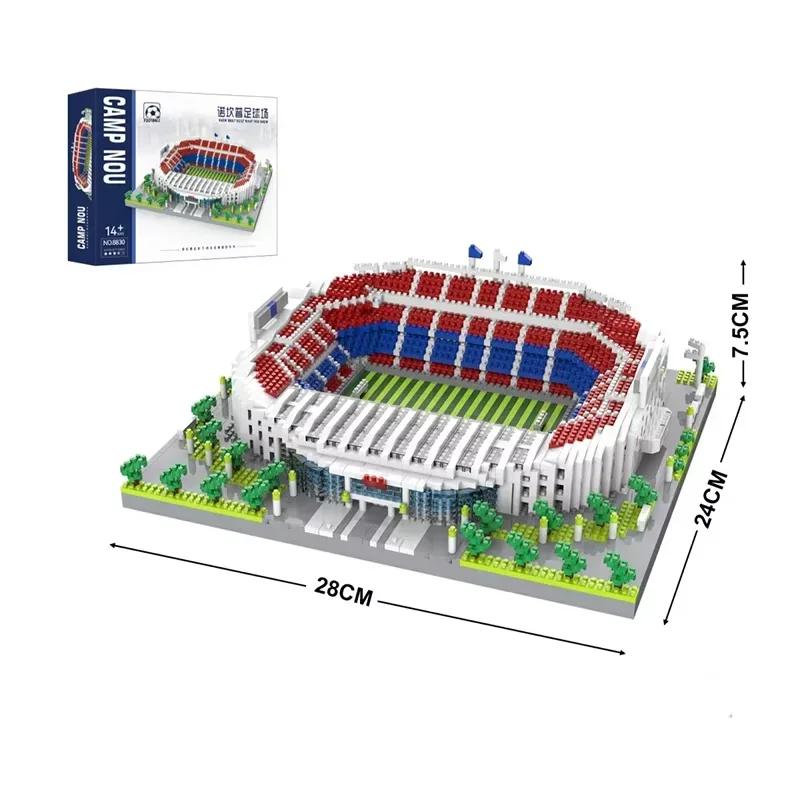 Football Old Trafford Camp Nou Bernabeu San Sir Stadium Madrid Barcelona Club Diamond Building Blocks Toys Gift For Children