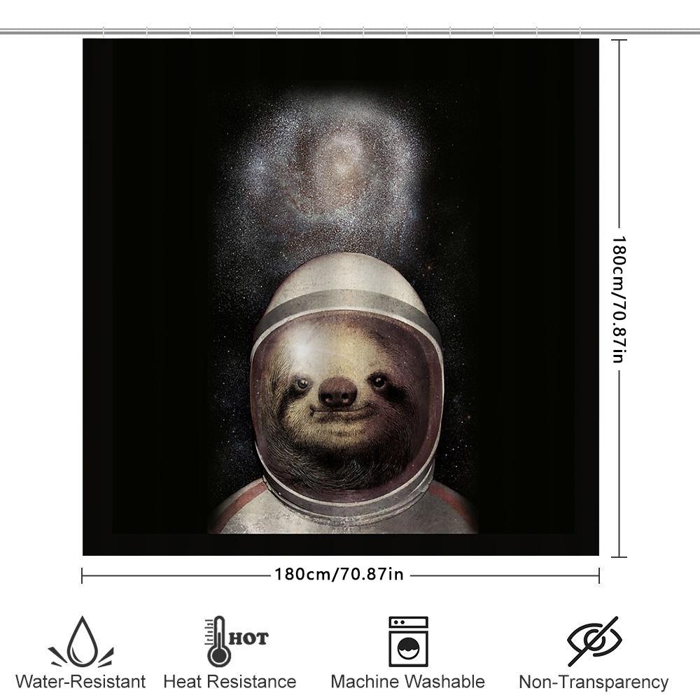 Space Cat Astronaut Shower Curtain Galaxy Kitten Bathroom Decor Cosmic Pet Lover Gift Modern Home Decor