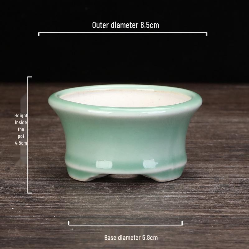 Ceramic Purple Clay Succulent Bonsai Pot - High-End Glazed Mini Flower Pot 