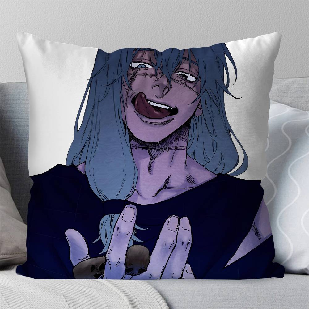 Аниме Магическая битва Махито Наволочка Квадратная подушка Спальня Диван Досуг Комфортная подушка Авто Гостиная Украшение для дома 16x16Inch