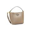 Tory Burch Mcgraw Iconic Double T Logo Bucket Bag Leather Handbag Small Women Handbags Clay-Gray 74956-200