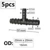 5pcs 16/20/25mm PE Pipe Barb Connector Straight Tee Elbow Plug Garden Water Hose Reducing Splitter Joint Drip Irrigation System