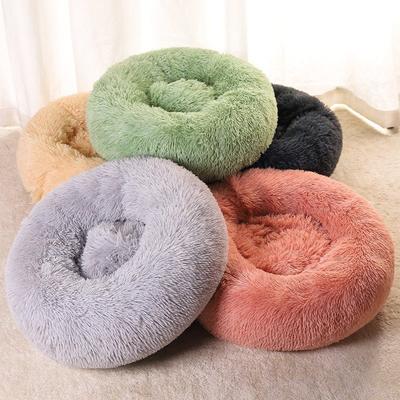 40-100cm Maison Lit Rond pour Animal de Compagnie pour Grand Chien Lit Super Doux pour Chat Maison pour Chien en Peluche Longue pour Maison pour Chien Moyen Hiver Chaud pour Dormir