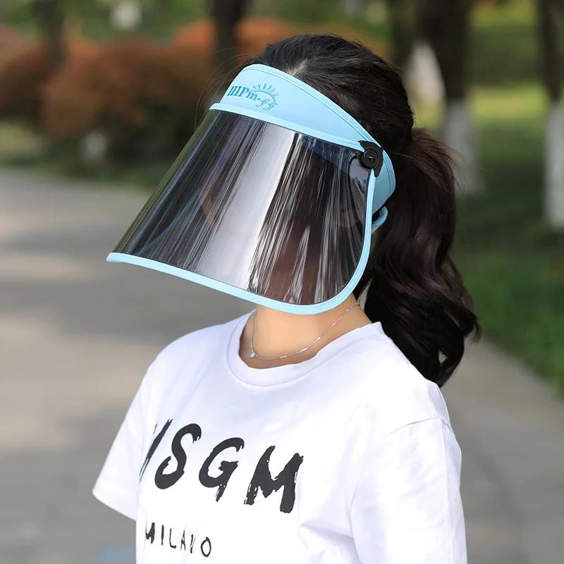 Summer Uv Protection Transparent Sun Hats For Women Rollable Large Wide Brim Face Portable Empty Visor Caps Foldable Beach Cap