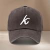 This Is a Comfortable And Trendy Adjustable Size Baseball Cap with HandWritten Letter K Pattern Unisex Easy Lightweight Curved