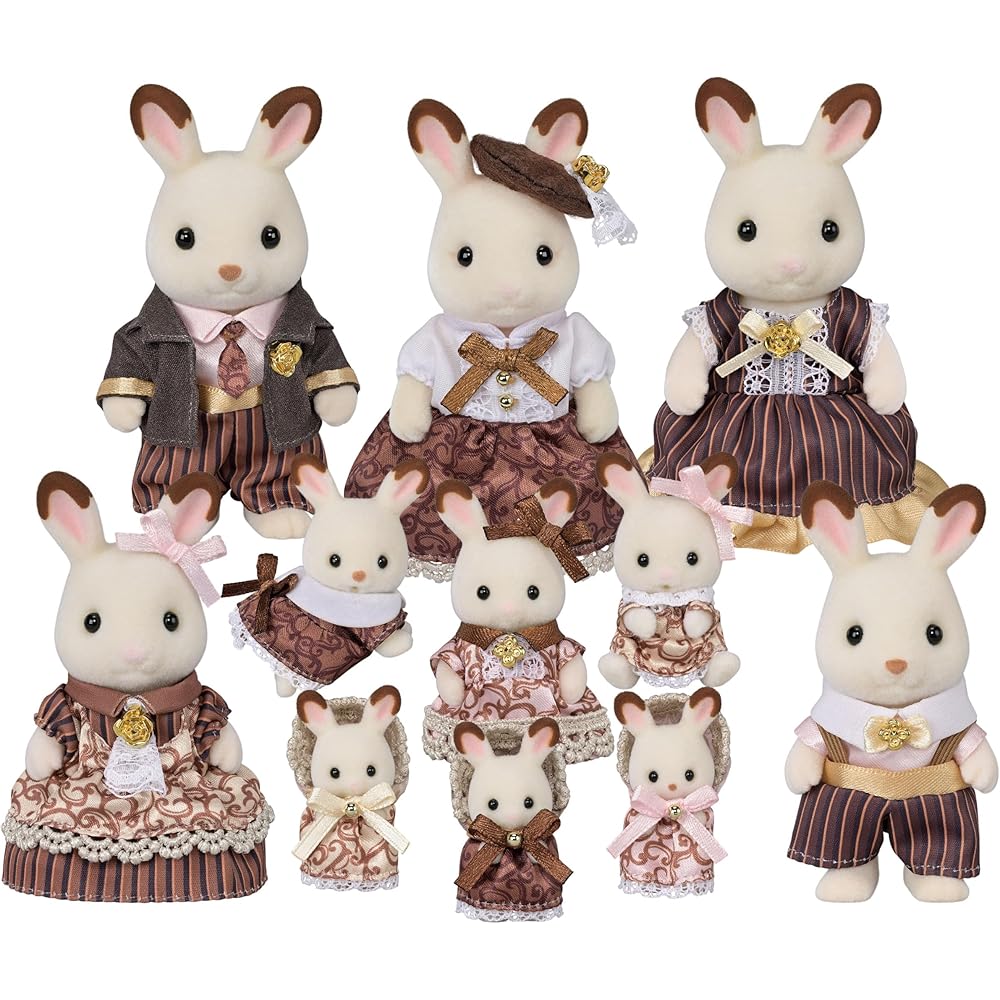 

Sylvanian Families Семья Шоколадных Кроликов Набор к Годовщине Кукольный Домик Игрушка для Детей от 3 лет