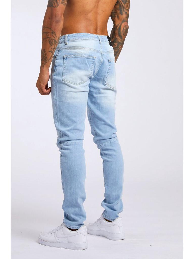 Slim Fit Black High-Waist Men's Denim Trousers