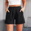 Women's Casual Solid Colour Elastic Waist Straight Casual Pants With Pockets