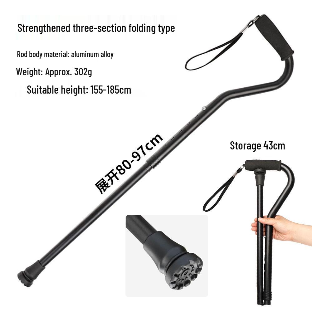 Five-Section Folding Ultra-Short Trekking Poles with T-Handle and Adjustable Telescopic Design for Hiking and Mountaineering