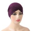 H117 Forehead Criss Cross Muslim Turban Pure Color Stretch Inner Hijabs For Caps Ready To Wear Women Head Scarf Under Bonnet
