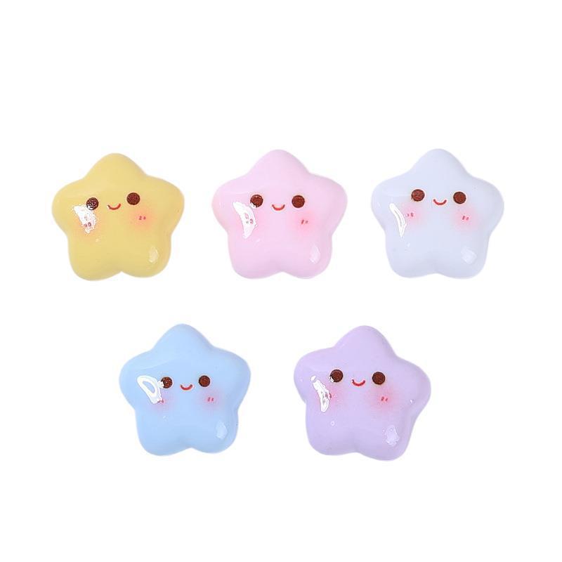 Croc Charms & Hair Clips: DIY Resin Accessories - Cartoon Stars & Smiley Faces