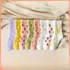 Female Autumn and Winter Plus Velvet and Thick Warm Mink Velvet Warm Fruit Strawberry Deodorant Tube Socks