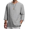 Men's Solid Color Cotton T-shirt, Quarter-sleeved Casual Beach Vacation Shirt Top Plus-size Men's Shirt